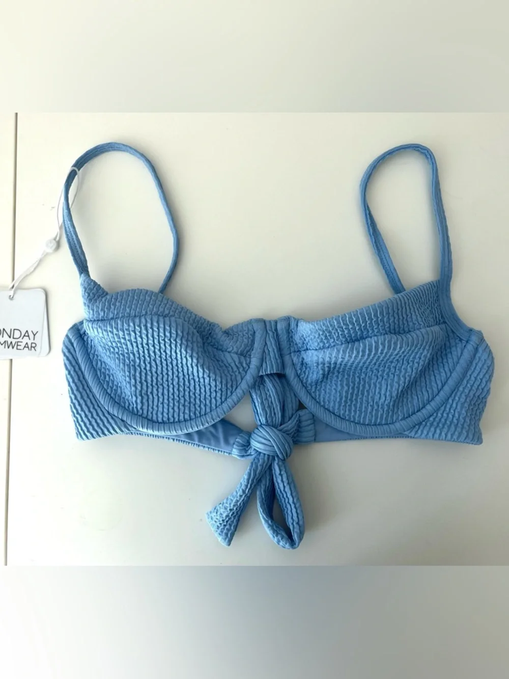 Monday Swimwear Blue Ribbed Bikini set - Picture 2 of 12